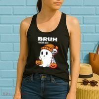 Halloween Bruh I Mean Boo Ghost Funny Women's Tank Top thumb 2