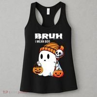 Halloween Bruh I Mean Boo Ghost Funny Women's Tank Top thumb 3