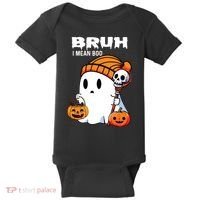 Halloween Bruh I Mean Boo Ghost Funny Baby Bodysuit thumb 0