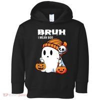 Halloween Bruh I Mean Boo Ghost Funny Toddler Hoodie thumb 0