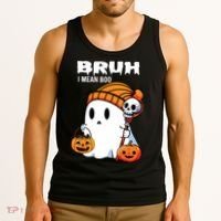Halloween Bruh I Mean Boo Ghost Funny Tank Top thumb 3