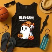 Halloween Bruh I Mean Boo Ghost Funny Tank Top thumb 4