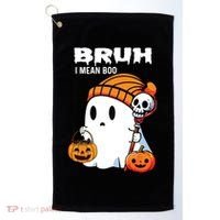 Halloween Bruh I Mean Boo Ghost Funny Golf Towel thumb 0
