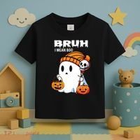 Halloween Bruh I Mean Boo Ghost Funny Toddler T-Shirt thumb 3
