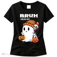 Halloween Bruh I Mean Boo Ghost Funny Women's T-Shirt thumb 0