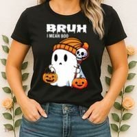 Halloween Bruh I Mean Boo Ghost Funny Women's T-Shirt thumb 2