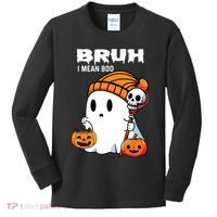 Halloween Bruh I Mean Boo Ghost Funny Kids Long Sleeve Shirt thumb 0