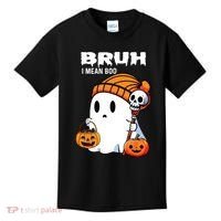 Halloween Bruh I Mean Boo Ghost Funny Kids T-Shirt thumb 0