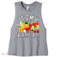 Hey Bear Its My Birthday Birthday Boy Girl Women's Racerback Cropped Tank thumb 0