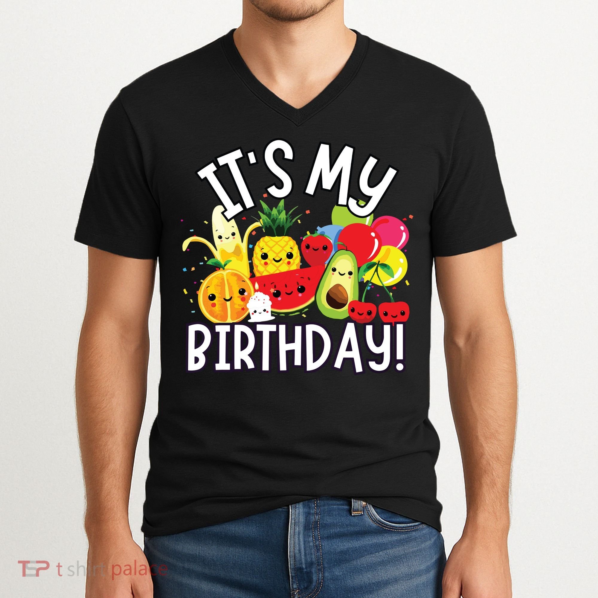 Hey Bear Its My Birthday Birthday Boy Girl V-Neck T-Shirt
