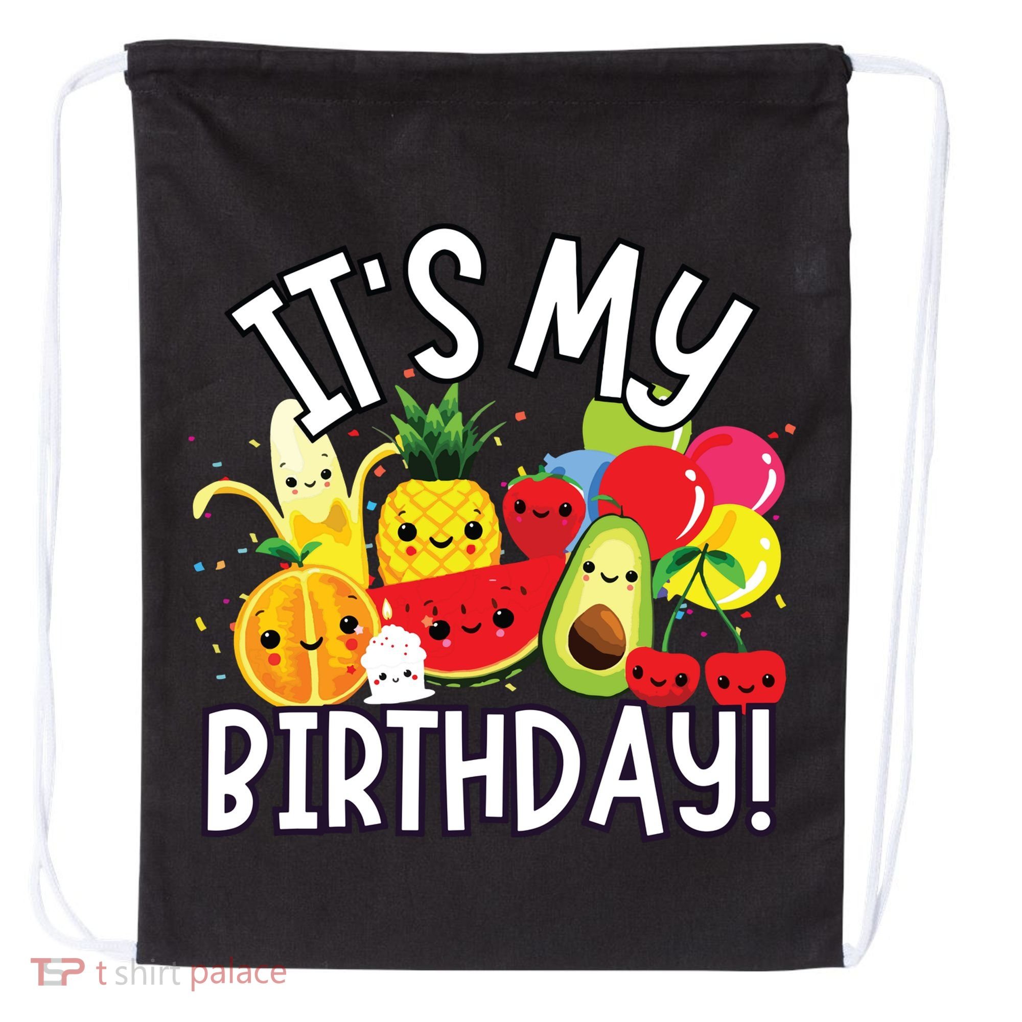 Hey Bear Its My Birthday Birthday Boy Girl Drawstring Bag