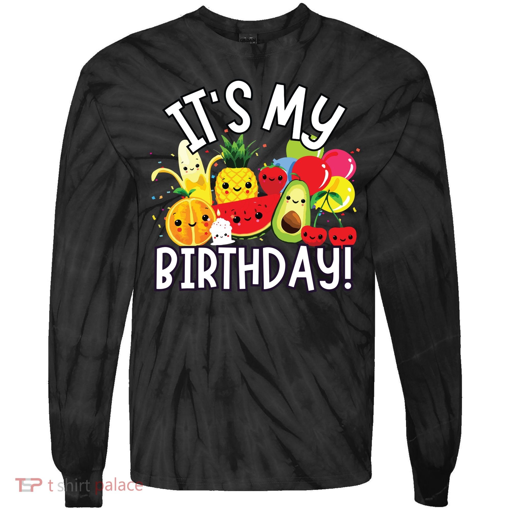Hey Bear Its My Birthday Birthday Boy Girl Tie-Dye Long Sleeve Shirt