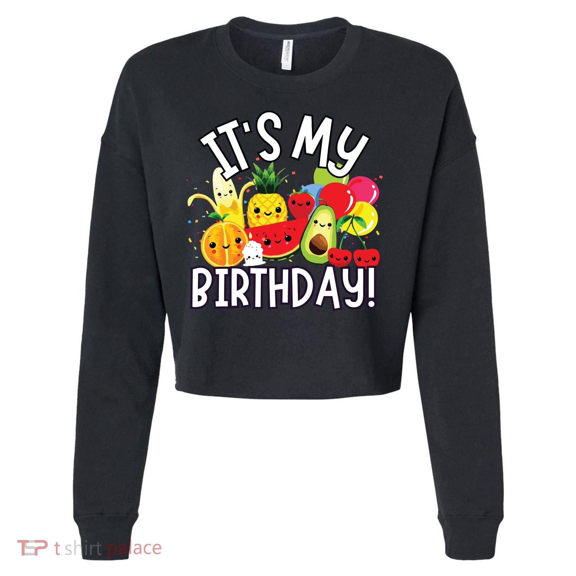 Hey Bear Its My Birthday Birthday Boy Girl Cropped Pullover Crew