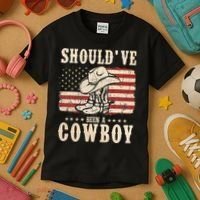 Hat Boots I Should Have Been A Cowboy Kids T-Shirt thumb 3