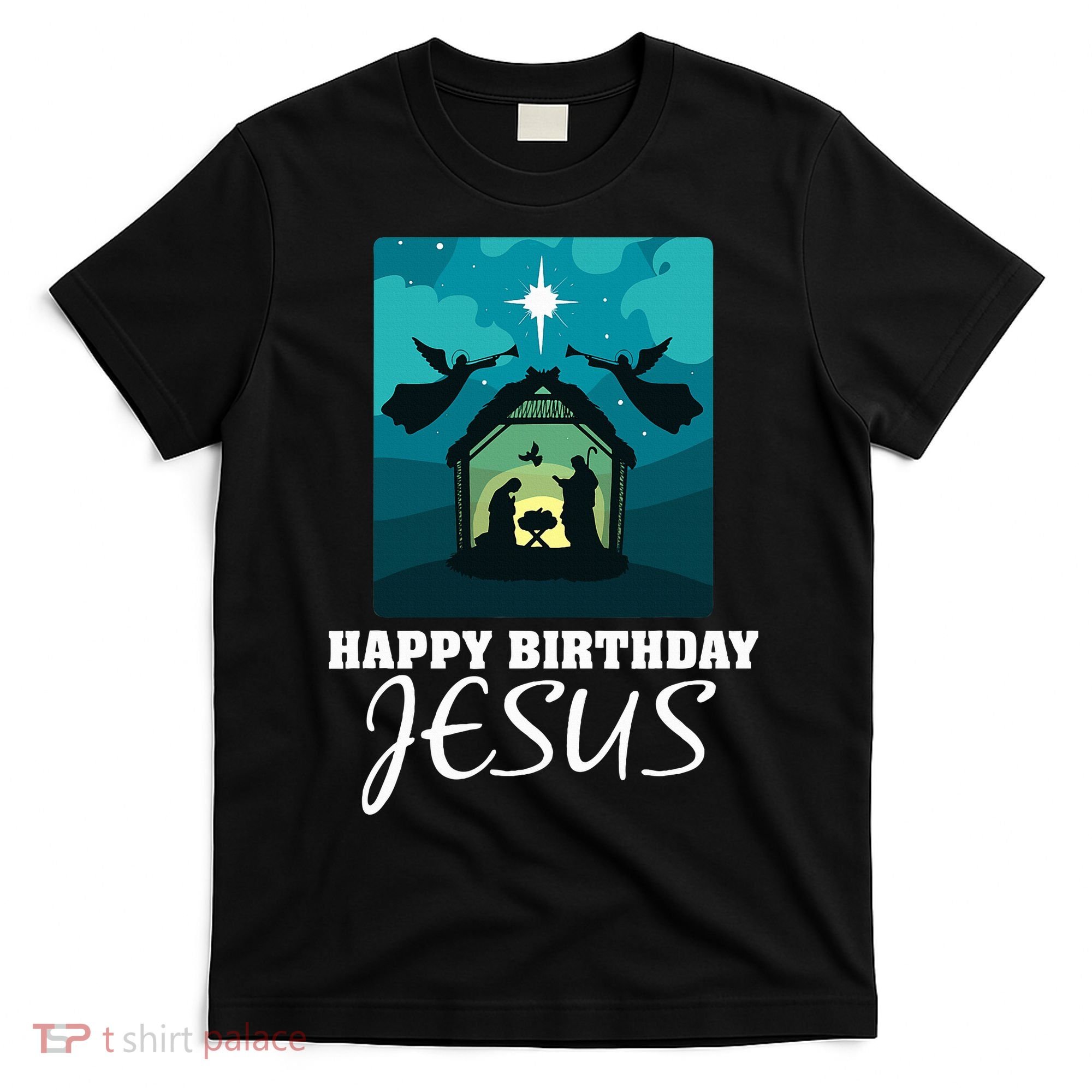 Happy Birthday Jesus  Christmas Advent Nativity Scene North  T-Shirt
