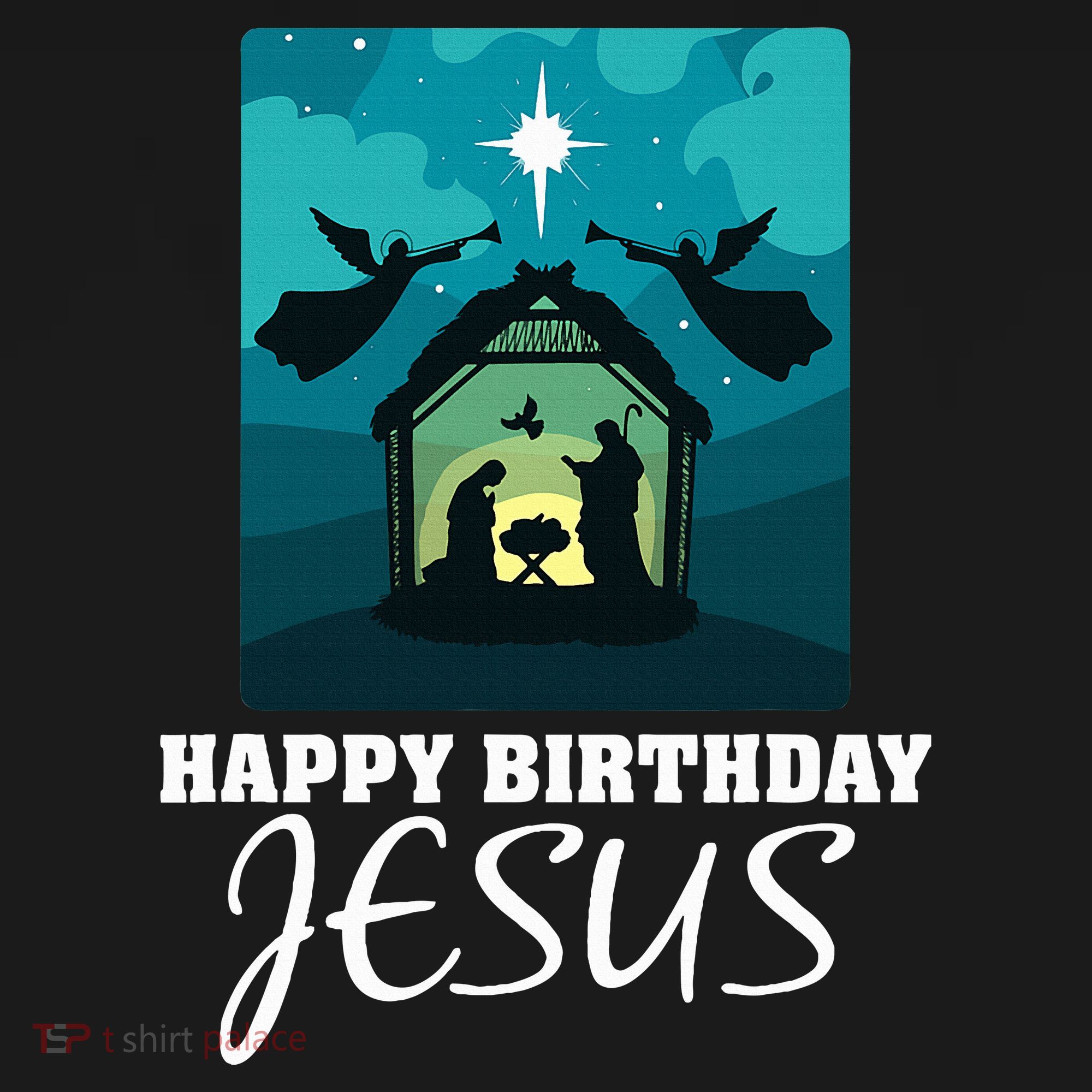 Happy Birthday Jesus  Christmas Advent Nativity Scene North  T-Shirt