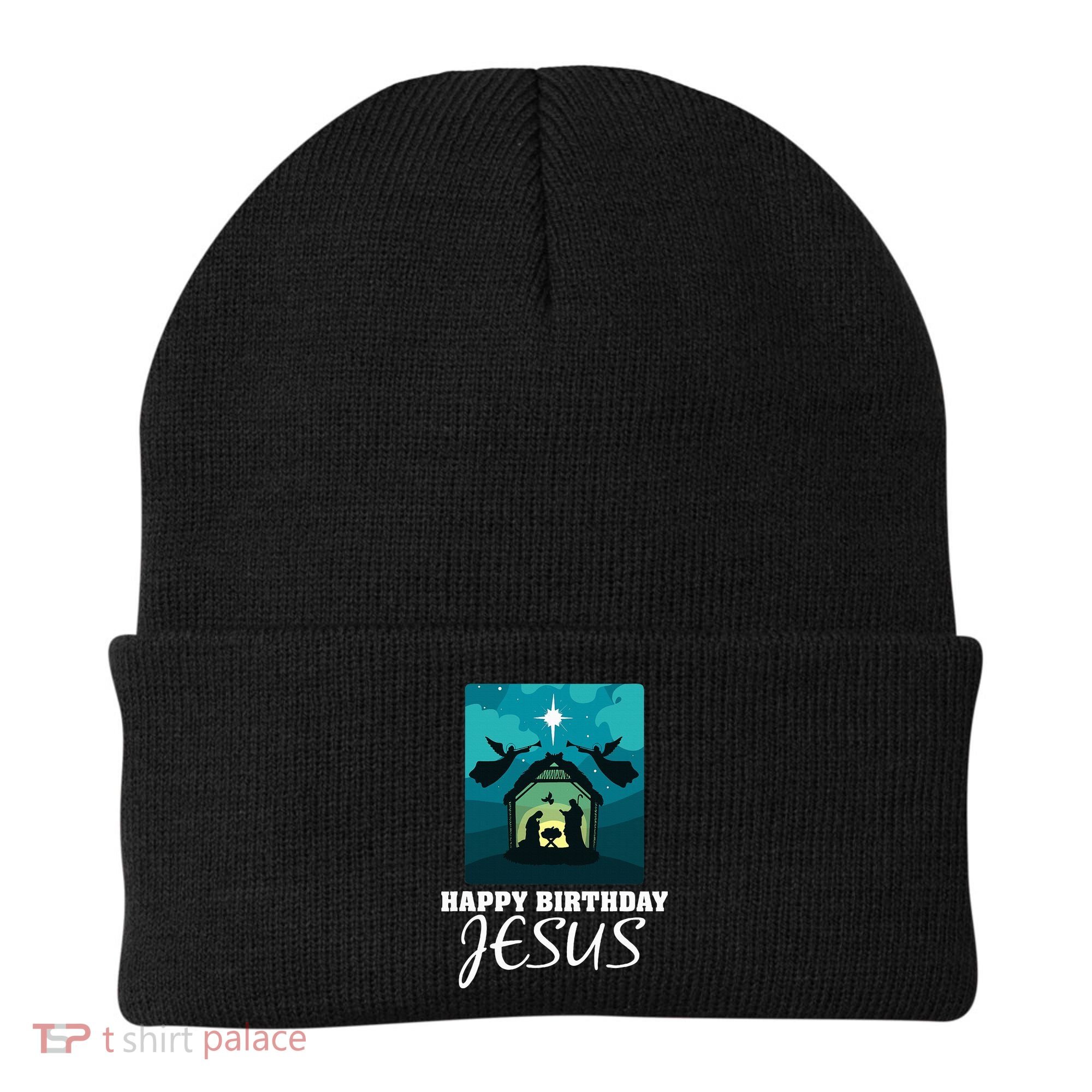 Happy Birthday Jesus  Christmas Advent Nativity Scene North  Beanie
