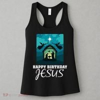 Happy Birthday Jesus  Christmas Advent Nativity Scene North  Women's Tank Top thumb 3
