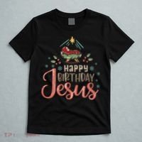 Happy Birthday Jesus Christ The Savior Is Born Christian Retro Christmas T-Shirt thumb 5