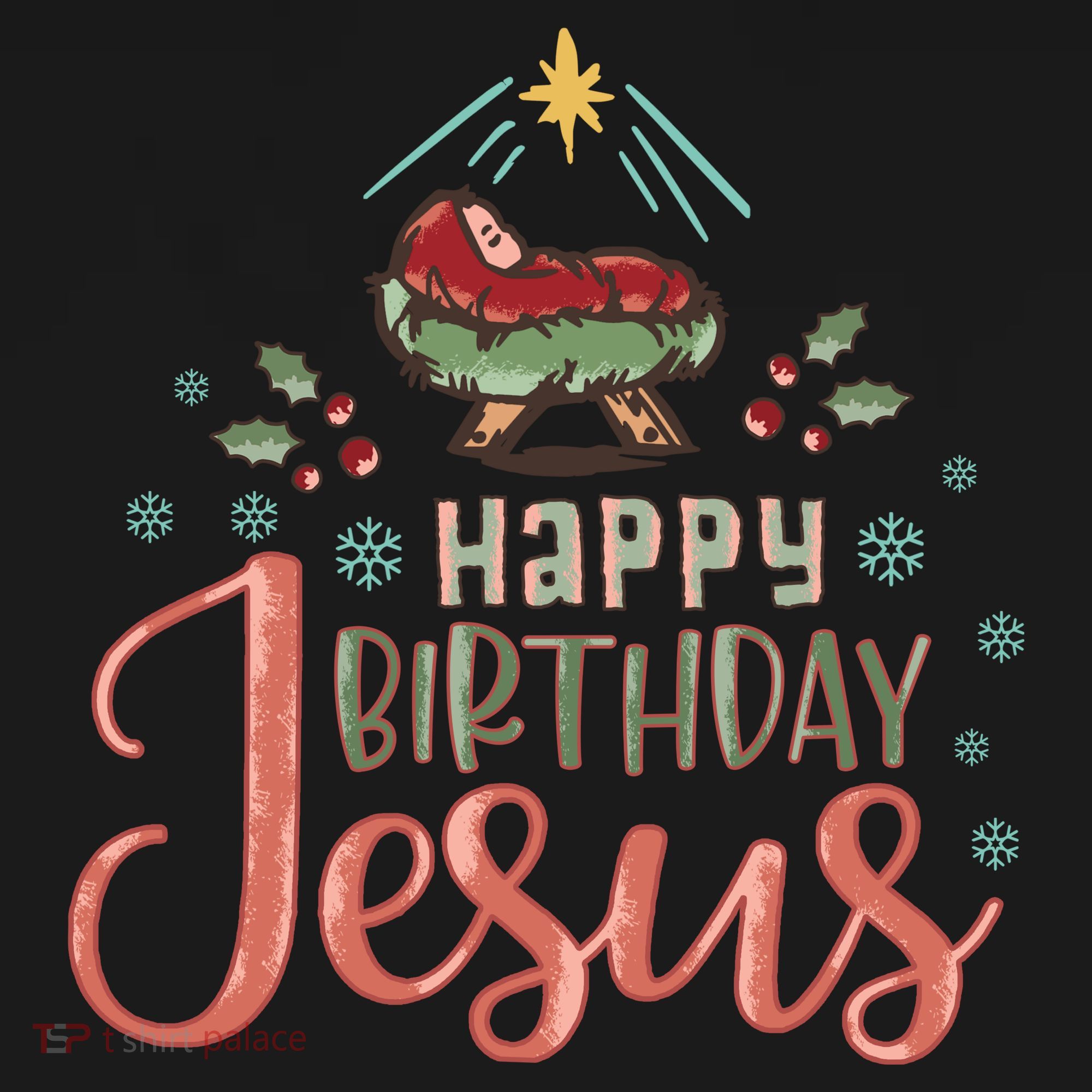 Happy Birthday Jesus Christ The Savior Is Born Christian Retro Christmas T-Shirt
