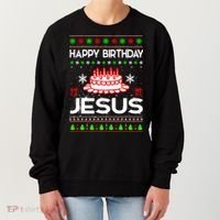Happy Birthday Jesus Ugly Christmas Women's Sweatshirt thumb 0