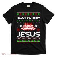 Happy Birthday Jesus Ugly Christmas T-Shirt thumb 0