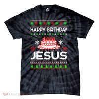 Happy Birthday Jesus Ugly Christmas Tie-Dye T-Shirt thumb 0
