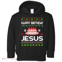Happy Birthday Jesus Ugly Christmas Toddler Hoodie thumb 0