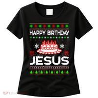 Happy Birthday Jesus Ugly Christmas Women's T-Shirt thumb 0