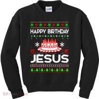 Happy Birthday Jesus Ugly Christmas Kids Sweatshirt thumb 0
