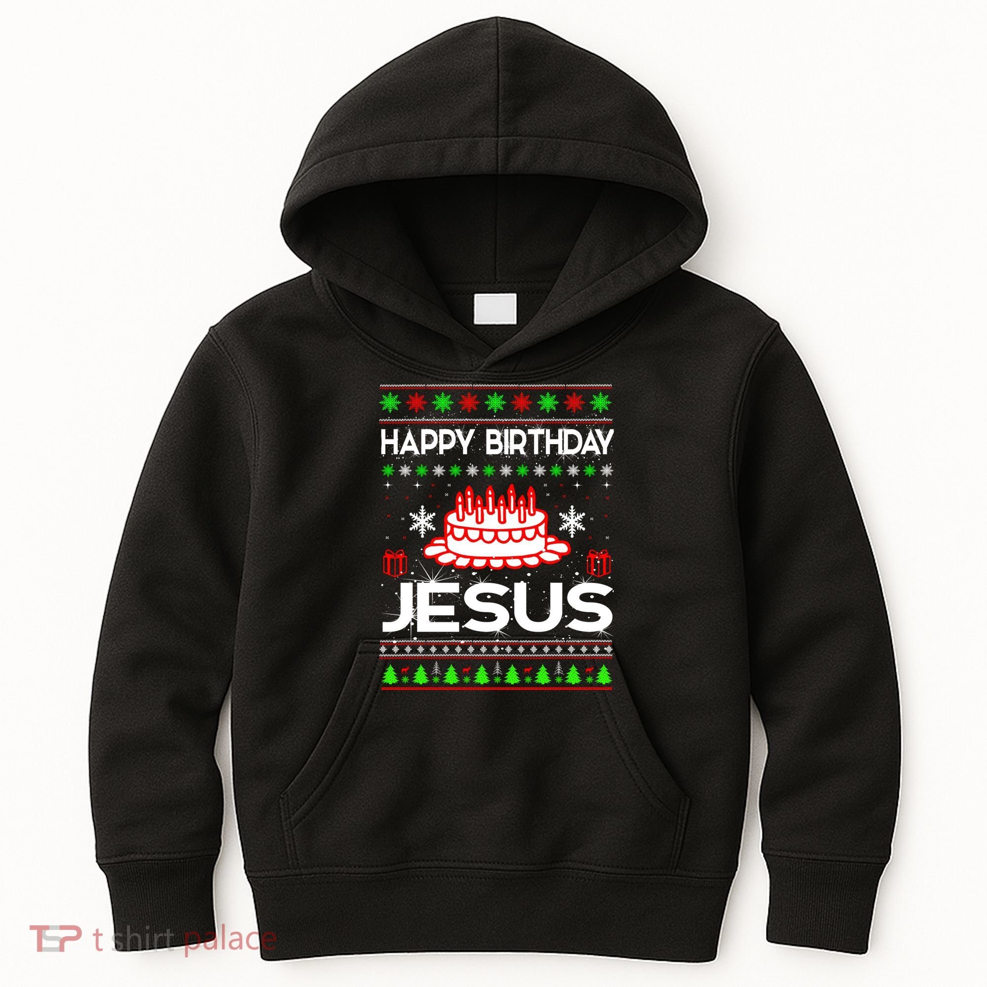 Happy Birthday Jesus Ugly Christmas Kids Hoodie