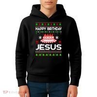 Happy Birthday Jesus Ugly Christmas Kids Hoodie thumb 4