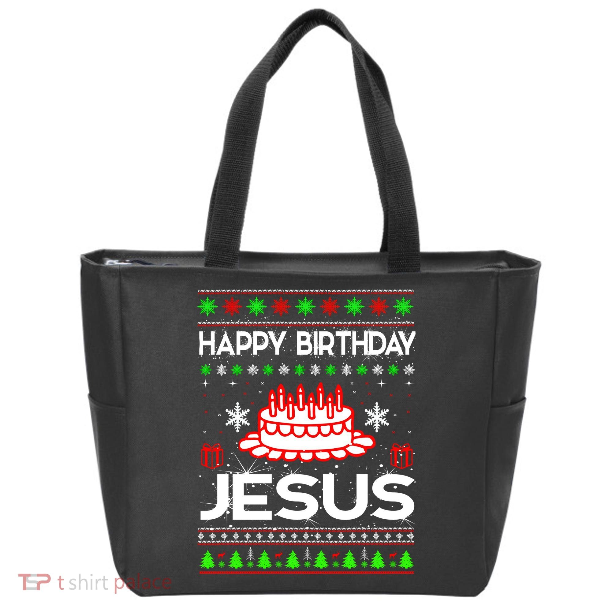 Happy Birthday Jesus Ugly Christmas Tote Bag