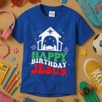 Happy Birthday Jesus Kids T-Shirt thumb 3