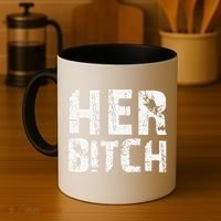 HER BITCH Kinky Couples Outfit FemDom Master Slave Coffee Mug thumb 4