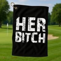 HER BITCH Kinky Couples Outfit FemDom Master Slave Golf Towel thumb 1