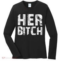 HER BITCH Kinky Couples Outfit FemDom Master Slave Women's Long Sleeve Shirt thumb 0