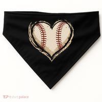 Heart Baseball Love USA-Made Doggie Bandana thumb 0