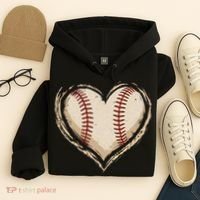 Heart Baseball Love Hoodie thumb 4