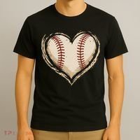 Heart Baseball Love T-Shirt thumb 3