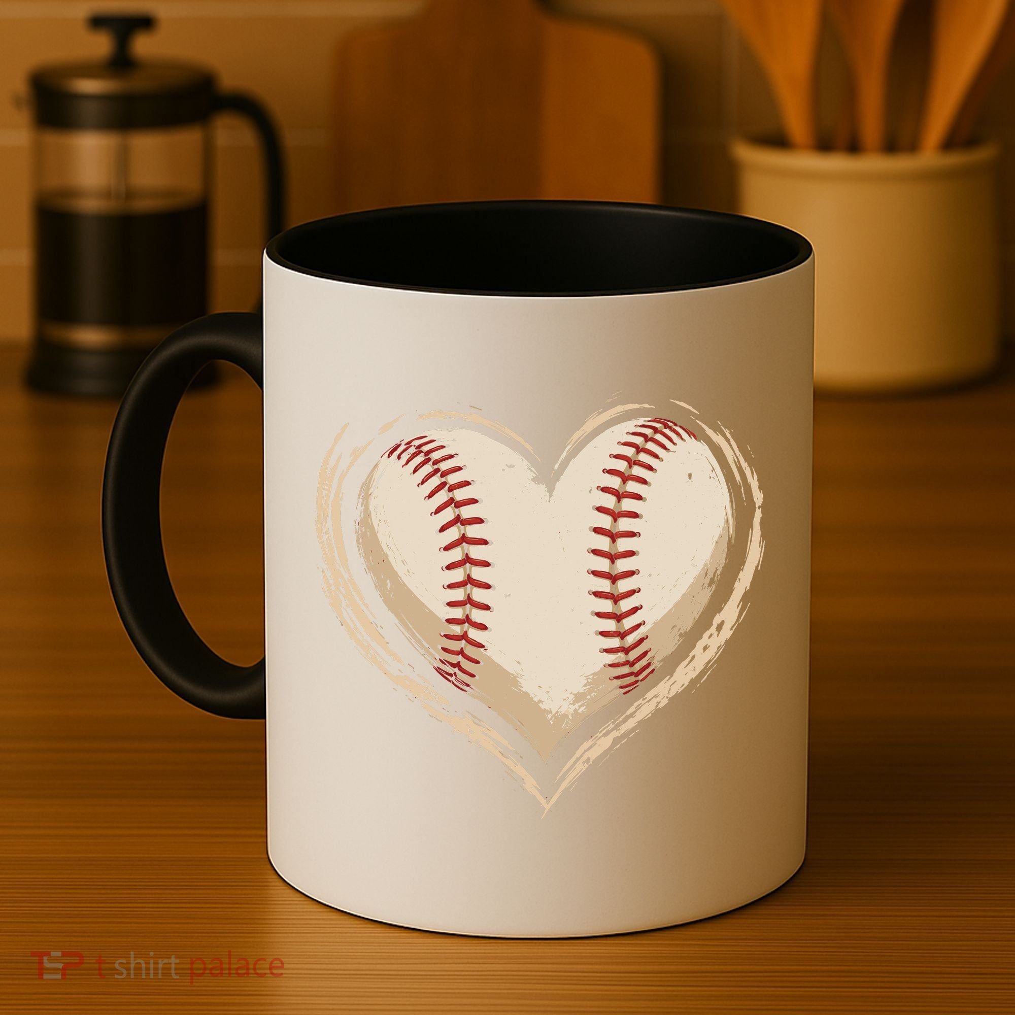 Heart Baseball Love Coffee Mug
