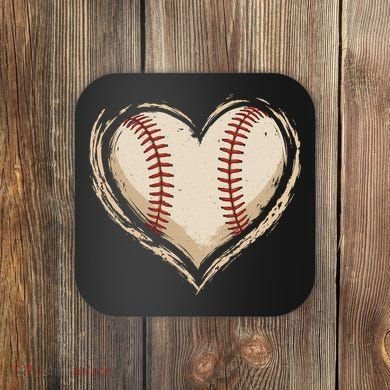Heart Baseball Love Coaster