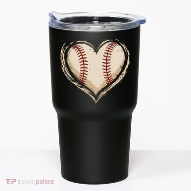 Heart Baseball Love Tumbler