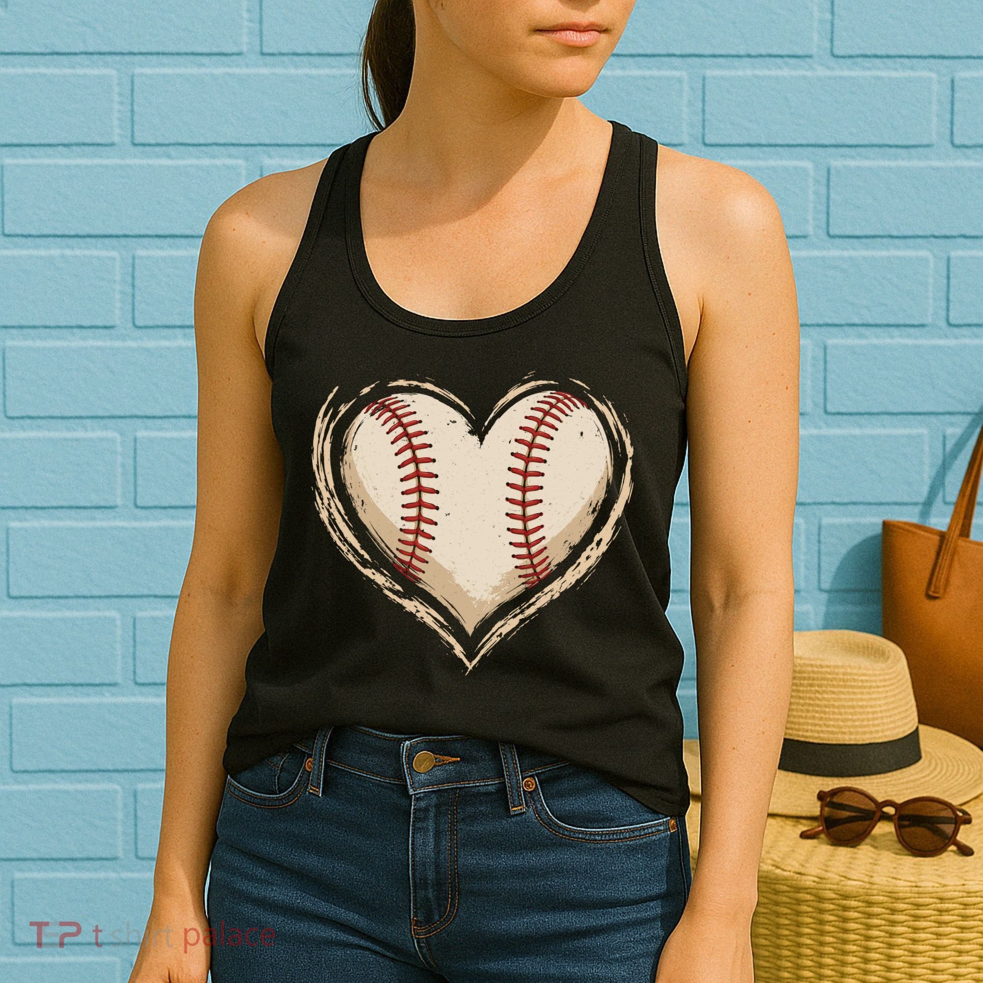 Heart Baseball Love Women's Tank Top
