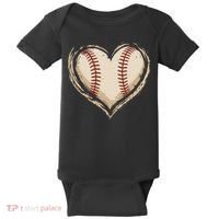 Heart Baseball Love Baby Bodysuit thumb 0