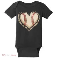 Heart Baseball Love Baby Bodysuit thumb 0