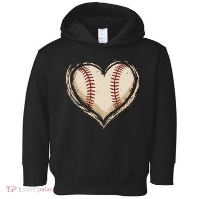Heart Baseball Love Toddler Hoodie