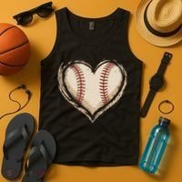 Heart Baseball Love Tank Top thumb 4
