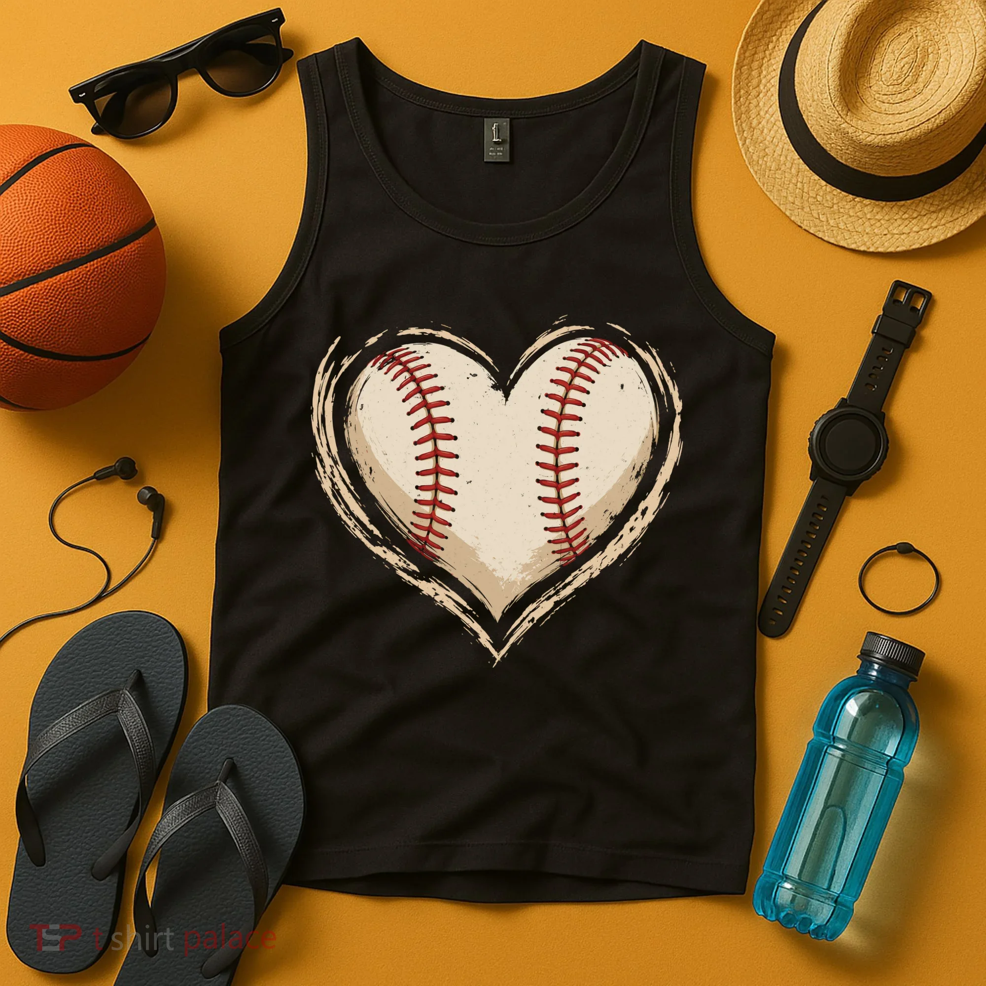 Heart Baseball Love Tank Top
