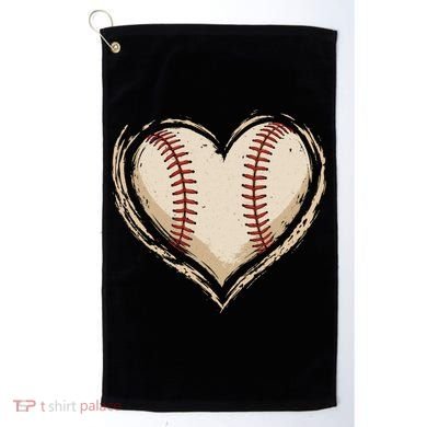 Heart Baseball Love Golf Towel
